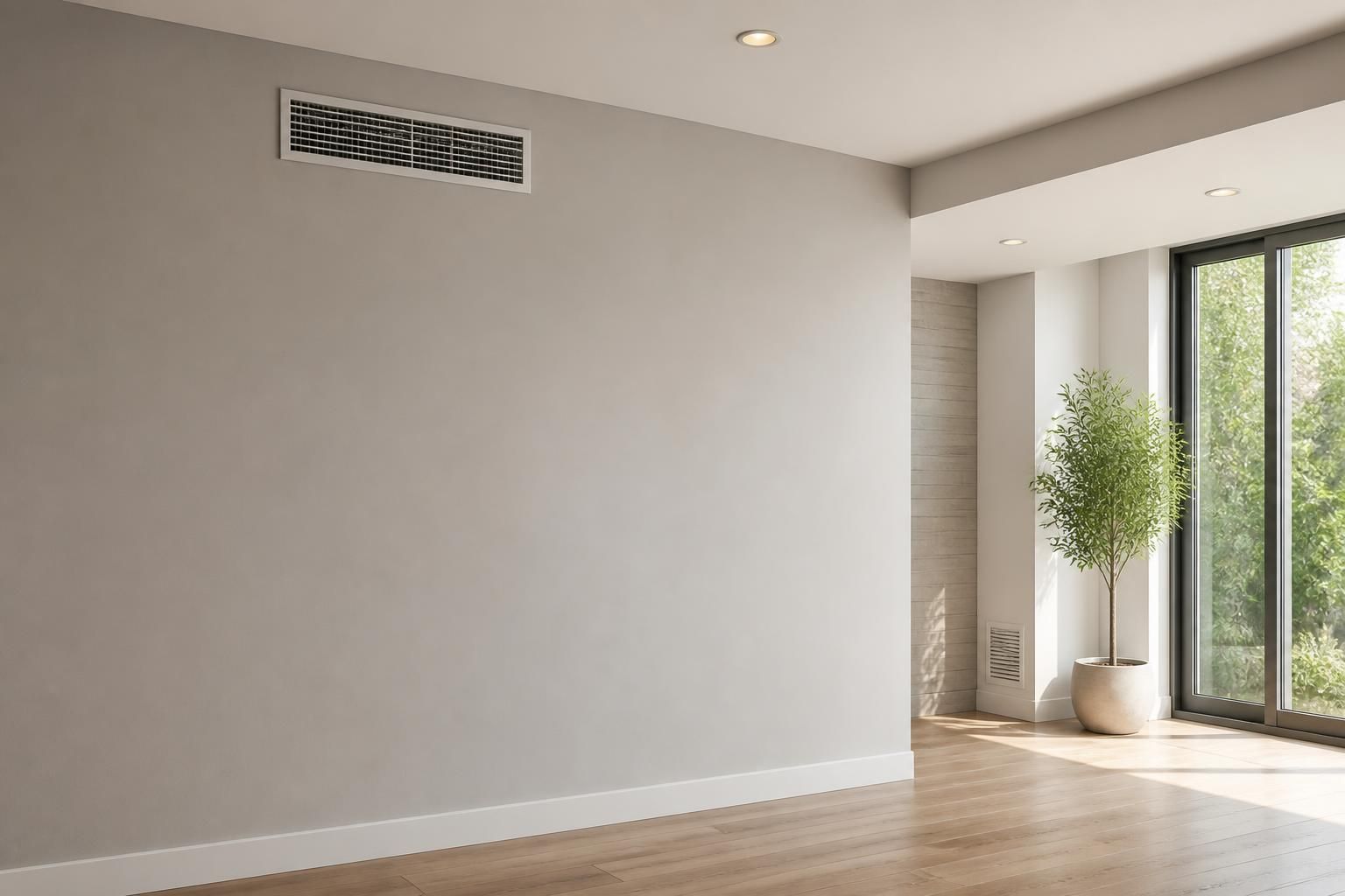Clean HVAC service environment with open space for text