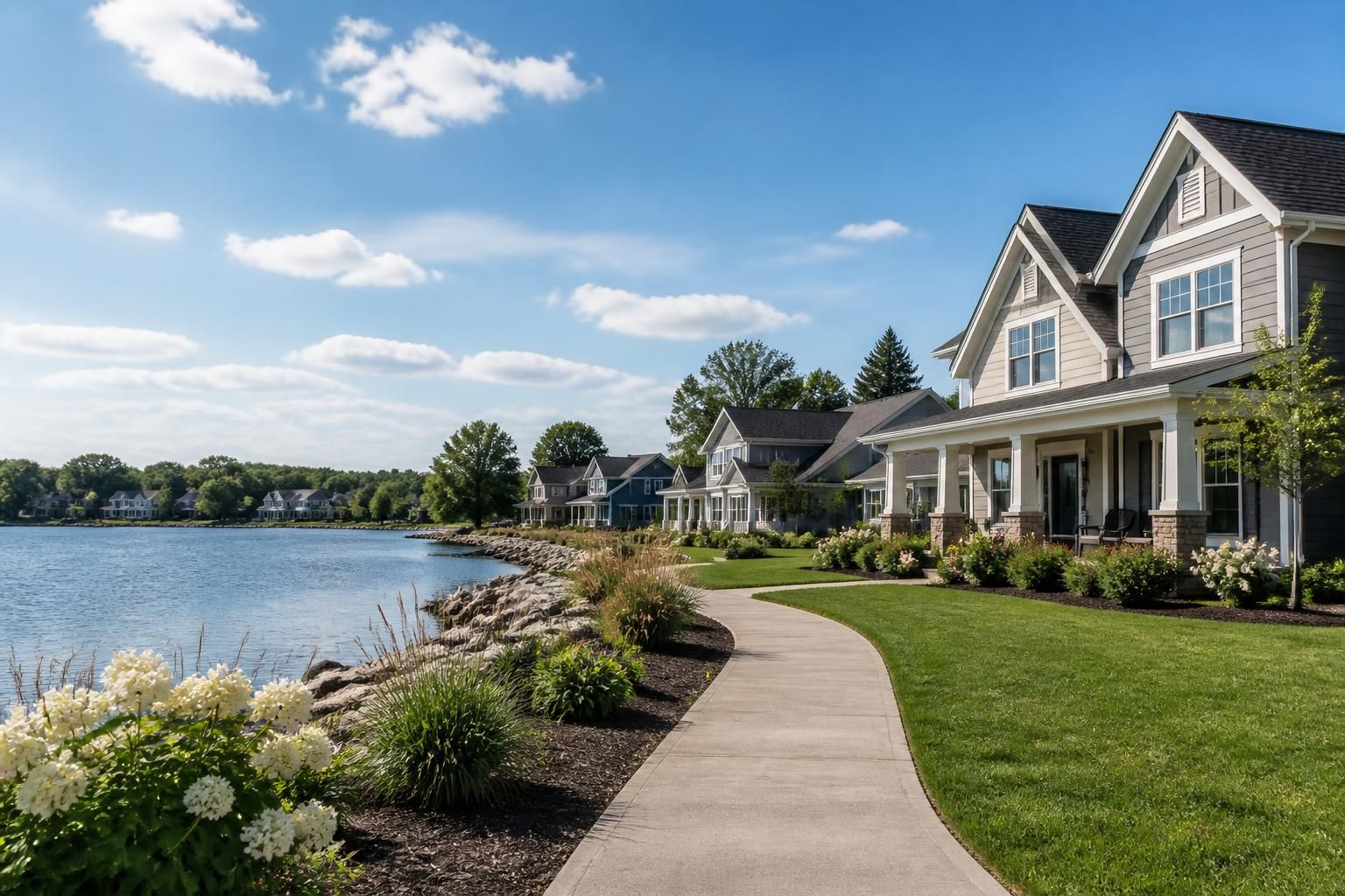 Lenoir City community with neat homes and open sky