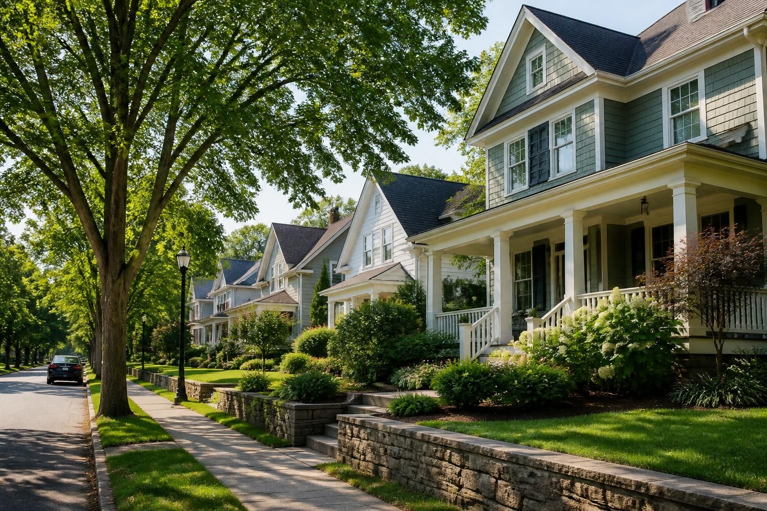 Maryville neighborhood with attractive homes and soft greenery