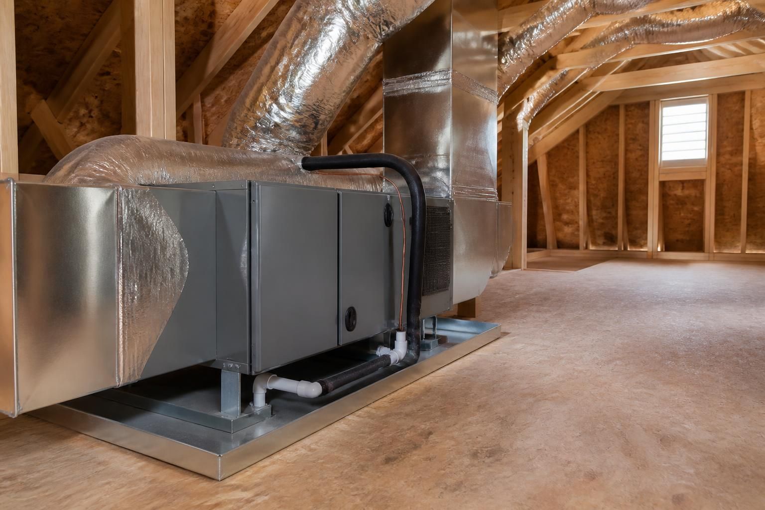 Brand-new HVAC system in a newly built home interior